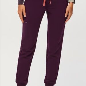 Women's deep Purple Jogger Pants scrubs -petite